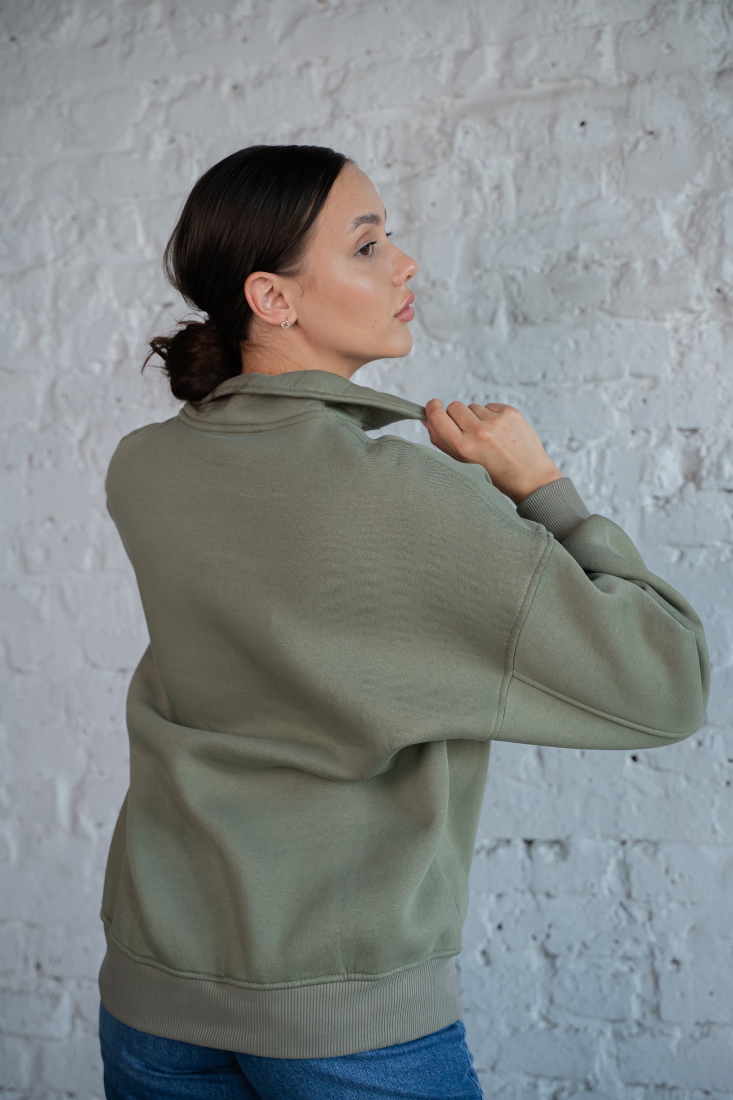 Bluza bawełniana 1990s khaki