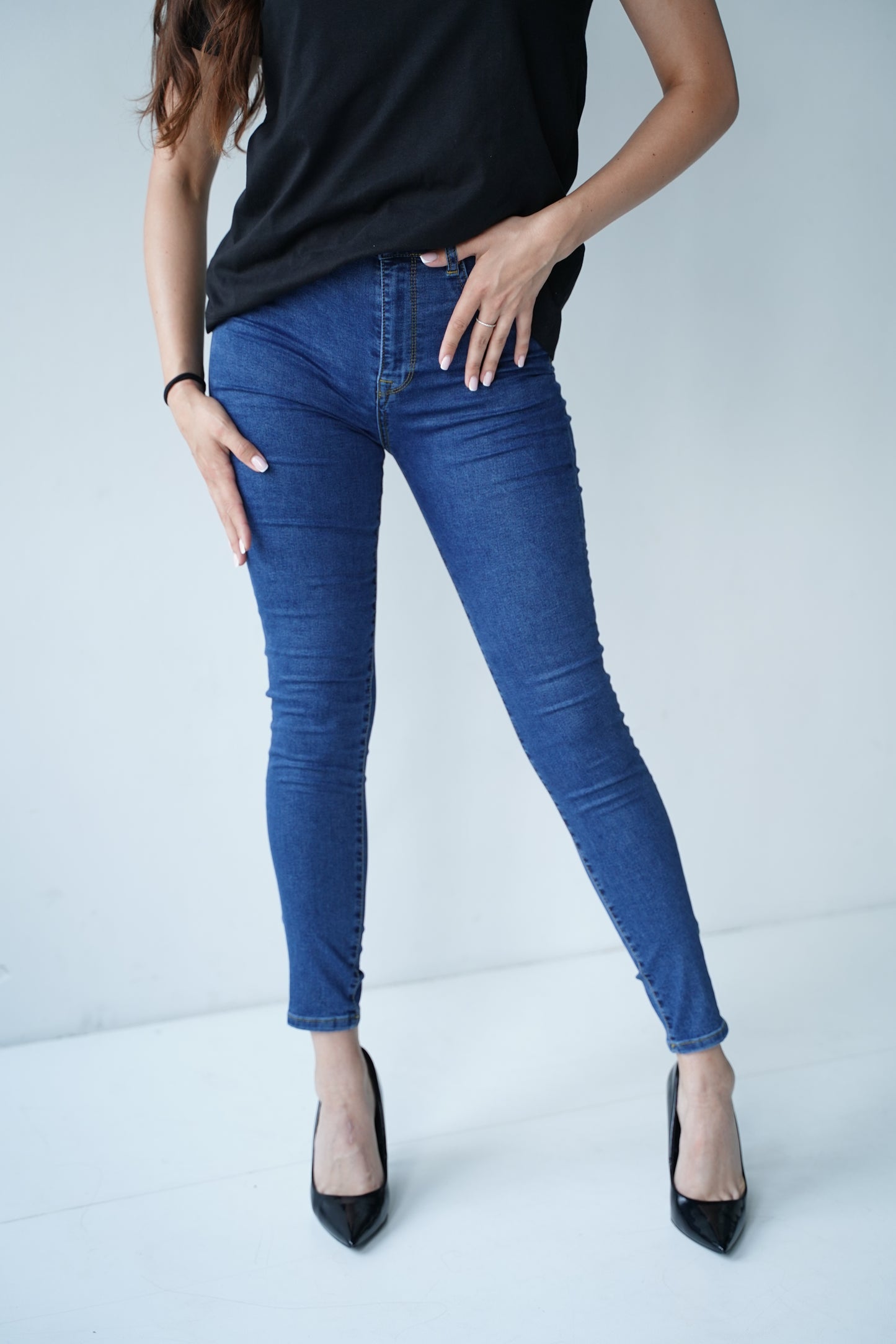 Jeansy damskie niebieskie Skinny BP 9447